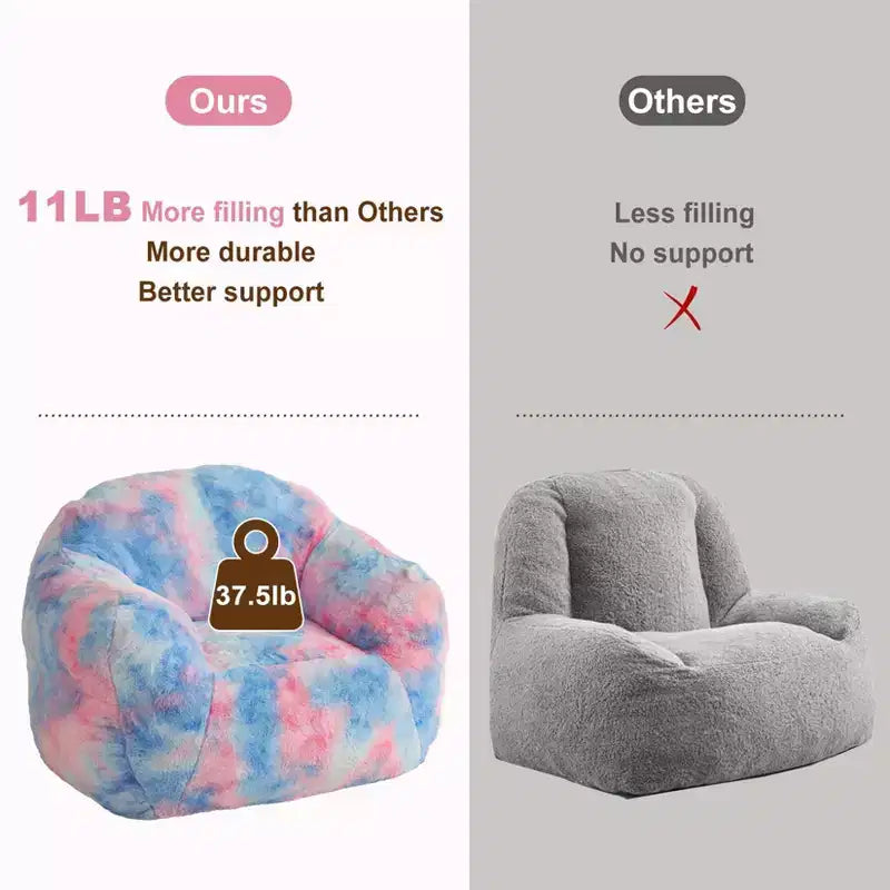 Bean Bag Chair with Filler, Sofa with Foam Filled, Pink Bean Bag Couch Lazy Sofa Adult Beanbag Chair